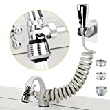 Kitchen Sink Sprayer, Faucet Spray Head Replacement with 79” Recoil Hose and Holder, Pressurized Water Saving Faucet Aerator & Diverter Valve, Faucet Sprayer Attachment Set