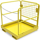 YINTATECH Forklift Cage Work Platform Safety Cage Collapsible Heavy Duty Steel Construction Lift Basket Aerial Rails 36x36 inches 1105lbs Capacity