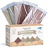 WeCare Disposable Face Mask Individually Wrapped - 50 Pack, Assorted Earth Tone Print Masks - 3 Ply