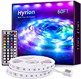 60 ft LED Strip Lights,Hyrion Ultra Long SMD 5050 Led Lights Strip with 44 Key Remote,12 Volt Dimmable RGB Color Changing Led Lights for Bedroom,Living Room,Kitchen,Home Decor(44 Key Remote+30ftX2)