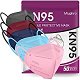 Multiple Colour KN95 Face Mask 50 PCs, Miuphro 5 Layers Safety KN95 Masks, Dispoasable Masks Respirator for Outdoor(Pink,Blue,Red,Purlpe,Grey)