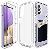 Samsung Galaxy A32 5g Case (Not fit 4g), Flowhale for Samsung A32 5g Case with Screen Protector, Samsung A32 5g Case with Card Holder, Galaxy A32 5g Case (Samsung A32 5g Case, Clear)