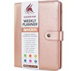 Clever Fox Weekly Planner Binder – Goal Setting Planner for Time Management & Weekly Tasks – Work & Life Organizer with To Do List & Habit Tracker – Undated, 7″ x 9″ Hardcover (Rose Gold)