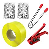 Pallet Packaging Strapping Banding Kit Tensioner Tool Sealer, 3200' Length x 1/2" Wide Coil Reel for Packing