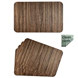 Red-A Dining Table Placemats Set of 4 Heat-Resistant Wipeable Table Mats for Kitchen Table Decoration Waterproof Vinyl Placemat Easy to Clean,Brown