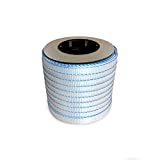 IDL Packaging 3/4" x 250' Mini Woven Cord Strapping Roll of 6" x 3" Core Size, 2400 lbs Break Strength, White (Pack of 1) - Poly Cord Strapping with Re-Tightening Option