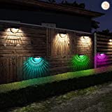 Solar LED Garden Lights Outdoor, RGB Fence Decorating Lights with 2 Lighting Modes | Long Working Time | Waterproof IP65 for Garden Backyard Porch Deck Swimming Pool Flower Bed Decorations