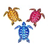 Niugrotaw Metal Sea Turtle Wall Decor,Wall Sculptures Decorations,Metal Art Hanging Decor for Plaques Patio Indoor Outdoor Fence Set 3PC (3 Pack)