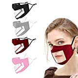 Reusable Clear Transparent Face Mask For Adult Women Men See Through No Fog Funny Breathable Clarity Adjustable Designer Black Cute 3D Fashionable Free Plastic Anti Thru Windows Teacher Gifts