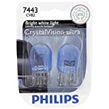 Philips 7443CVB2 7443 CrystalVision Ultra Miniature Bulb, 2 Pack