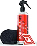 The Auto Details Formula H3 Ceramic Coating Spray - Hydrophobic Spray Nano Technology - 3 in 1 Gloss Protection - Industrial Grade Auto Detailing Products (8oz, H3 Solution w/ Towel)