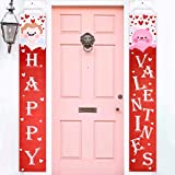 Valentine's Day Porch Sign Valentines Decorations Door Banners Hanging Welcome Love Streamers Outdoor Wall Decor Party Supplies for Valentine Front Door, Home, Wedding, Party, Anniversary Decor