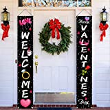 Valentines Day Decorations Happy Valentine’s Day Welcome Porch Signs Banners Holiday Love Suppliers for Home Front Door Outdoor Wall Hanging Decor Yard Indoor Party Wedding Lawn Garden Decoration