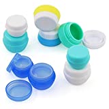 Cosywell Travel Containers Sets Silicone & PP Cream Jars for Toiletries Empty Lotion Containers Leak-proof & BPA Free Bottles Accessories with Hard Sealed Lids for Cosmetic Makeup Face Cream (9 Jars)
