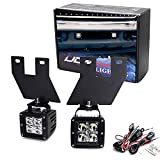 iJDMTOY LED Pod Light Fog Lamp Kit Compatible With 1999-04 Ford F250 F350 F450 Super Duty, Includes (2) 20W CREE LED Cubes, Lower Bumper Fog Location Mounting Brackets & On/Off Switch Wiring Kit