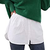 Women/Men Elastic Waist Fake Top Lower Sweep Adjustable Adult Unisex Shirt Extender Half Length Mini Skirt Hem S-5XL
