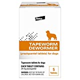 Bayer Tapeworm Dewormer (praziquantel tablets) for Dogs, 5-Count Praziquantel Tablets for Dogs and Puppies 4 Weeks and Older