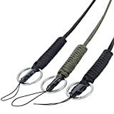 EOTW Military Grade Utility Necklace Paracord Lanyard Keychain Whistles Cord Wrist Strap Parachute Rope Badge Camera Cellphone Waterproof Case Holder with Metal Hook For Outdoor