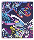Vera Bradley 3 Ring Binder with Flexible Plastic Cover, Includes Binder Dividers and Sticker Labels, Butterfly Flutter