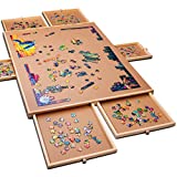 1500 Piece Wooden Jigsaw Puzzle Table - 6 Drawers, Puzzle Board | 27 X 35 Jigsaw Puzzle Board Portable - Portable Puzzle Table | for Adults and Kids