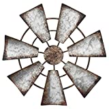 Mkono 11.5" Small Farmhouse Windmill Wall Decor Rustic Iron Wall Hanging Decoration Metal Wall Art Ornament for Bedroom Nursery Living room Dorm Home