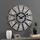 FirsTime & Co.® Gray Numeral Farmhouse Windmill Clock, American Crafted, Cool Gray, 24 x 2 x 24 ,