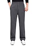 Locachy Men's Casual Cotton Jogger Sweatpant Elastic Waist Drawstring Zipper Front Straight Leg Athletic Pants #3 Regular A-Dark Grey XL