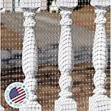 KidKusion Deck Guard | Made in USA | 16' L x 38" H | Clear | Outdoor Balcony and Stairway Deck Rail Safety Net | Child Safety; Pet Safety; Toy Safety, 4500