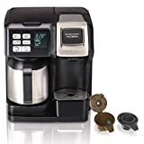 Hamilton Beach FlexBrew Trio 2-Way Single Serve Coffee Maker & Full 12c Pot, Compatible with K-Cup Pods or Grounds, Combo, Black and Stainless
