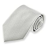 TieMart Boys' Neckties for 8 to13 years old (Soft Gray Henry Grain)