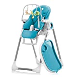 Sweety Fox - Baby High Chair - Adjustable to 7 Different Heights and 5 Different seat Positions - High Chairs for Babies and Toddlers - Foldable - Blue