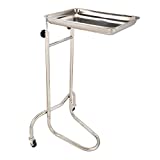 Konmee Mobile Instrument Stand Mayo Instrument Tray Stand Medical Doctor Tattoo Spa Salon Equipment Procedure Trays with Stainless Steel