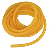 Nydotd Natural Latex Rubber Band, 16.4ft / 5m, 6x9mm Rubber Tube Tubing for Slingshot Catapult Elastic Parts Rocket Outdoor Hunting, Yellow