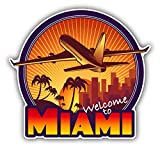 Welcome To Miami Travel Label Sticker Decal Design 5" X 5"