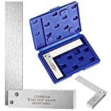 Machinist Square Mechanical Engineer Steel Square High Precision 90 Degree Wide Base Square Tool Wide Sitting Angle Square L-type Testing Measuring Tool for Engineer Student Artist (5 x 3.2 Inch)