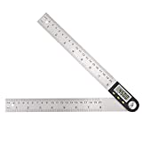 DuvinDD Digital Angle Finder Ruler, 2-in-1 360Â°Angle Measuring Tool 8 inch/200mm Digital Protractor with Zeroing and Locking Functions for Woodworking, Stainless Steel Angle Ruler