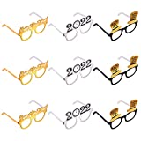 Amosfun Happy New Year Eyeglasses Fancy New Year Party Glasses Celebration Party Favor for 2022 New Year's Eve Party Decors, Pack of 9