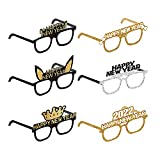 SWYOUN 12PCS 2022 Glitter Card Glasses Happy New Year's Eve Glasses Party Photo Props