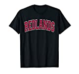 Redlands California CA Varsity Style Red Text T-Shirt