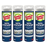Scotch-Brite 50% Stickier Large Surface Roller Refill, Works Great On Pet Hair, 4 Refills, 60 Sheets Per Refill, 240 Sheets Total