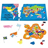 Imagimake Mapology World Map Puzzle | Includes Flags of The World | Educational Toys for Kids 5-7 | Puzzles for Kids Ages 4-8 | 6 Year Old Boy Gifts & Girl Gifts