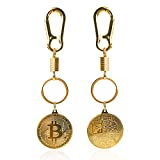 1 Pcs Bitcoin Coin Keychain Gold Plate BTC Coin Key Chain Cryptocurrency Coin