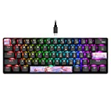 RedThunder 60% Wired Mechanical Gaming Keyboard, 61 Keys Ultra-Compact Keyboard, Christmas Theme PBT Keycaps, RGB Backlight for PC (Blue Switch, Black)