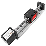 FUYU FSL30 Mini Linear Stage Actuator Small Slide Guide Rail CNC Screw Lead Motion Table Motorized Nema 11 Stepper Motor[100mm Stroke]