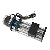 RATTMMOTOR Linear Stage Actuator Travel Length 200mm Double Optical Axis Ball Screw Linear Slide Rail CNC Linear Motion Rail Guide with Nema23 Stepper Motor 1.8Â° 3A 1.2N.m for CNC Milling Machine