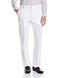 Perry Ellis Men's Standard Linen Suit Pant, Bright White, 31W X 30L