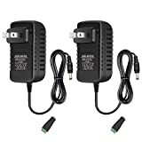 12V 2A LED Power Supply, 24W AC Adapter, 100-240V AC to 12V DC Transformer for LED Strip Lights, Wall Plug Power Adapter with 5.5/2.1 DC Female Barrel Connector (2 Pack)