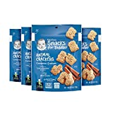 Gerber Snacks for Toddler Animal Crackers, Cinnamon Graham, 6 Ounce Pouch (Pack of 4)