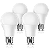 BoRccdit Full Spectrum Light Bulb 4PK, 6000K Natural Sunlight Bulbs, Bright Light Bulbs 9W 60W Equivalent, Cool White Comfortable Light, A19, E26/E27