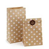 BagDream 4lb 5x2.95x9.45 Inches 100Pcs Paper Lunch Bags Kraft Paper Bags, Snack Bags, Bread Bag, Craft Bags, 100% Recycled Kraft Paper Brown Lunch Bags with White Dot